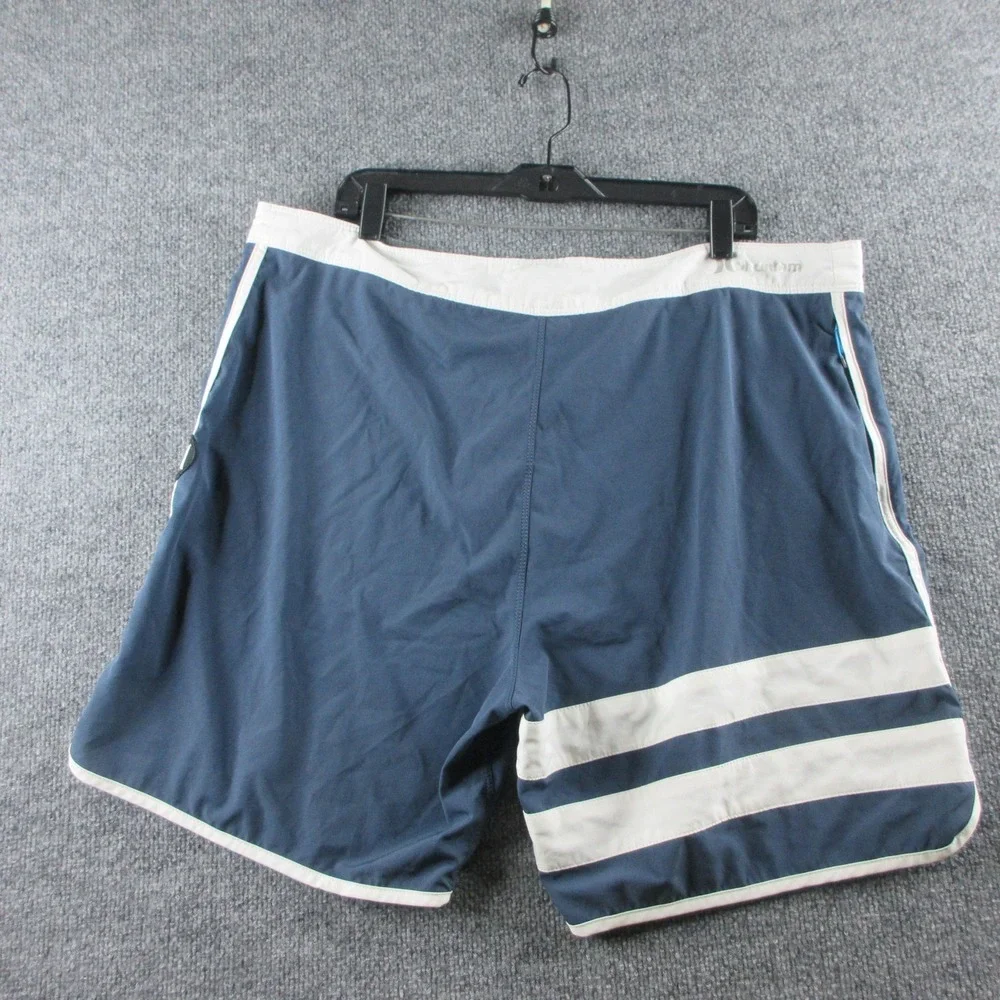 Hurley Phantom Swim Shorts Mens 40 Blue Striped Board Shorts Surf 8 Inseam Beach